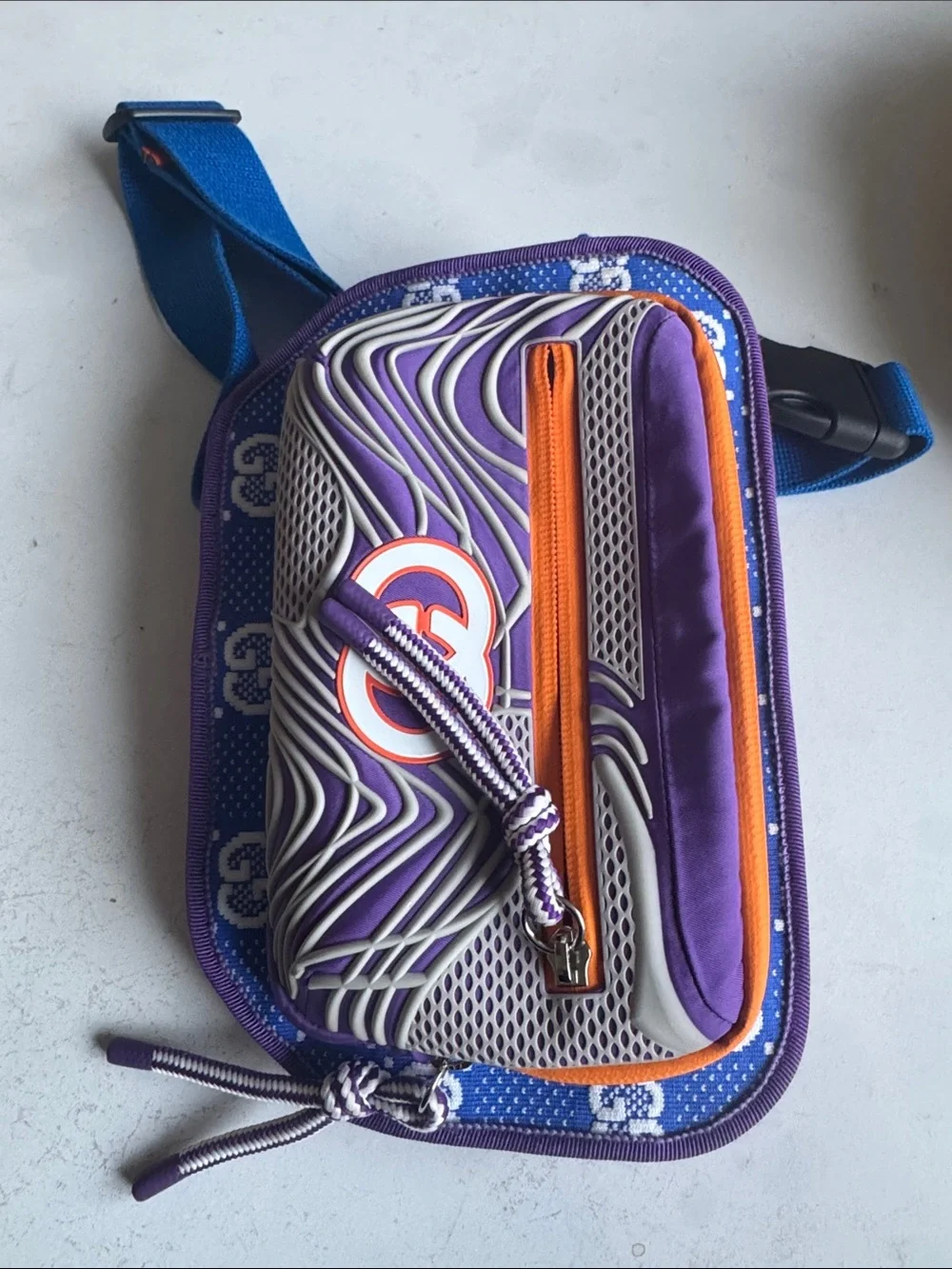 Gucci Purple, Blue & Orange Logo Belt Bag